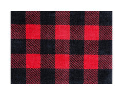 2' x 3' Black and Red Buffalo Check Washable Floor Mat