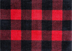 2' x 3' Black and Red Buffalo Check Washable Floor Mat