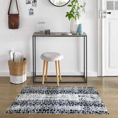 2' x 4' Shades of Gray Pebbles Washable Floor Mat