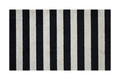 2' x 4' Black and Tan Wide Stripe Washable Floor Mat