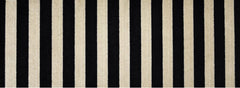 2' x 6' Black and Tan Wide Stripe Washable Runner Rug