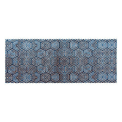 2' x 6' Shades of Blue Hexagons Washable Runner Rug