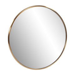 32' Antiqued Brushed Brass Round Wall Mirror