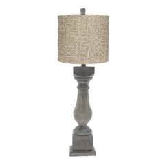 Rustic Tribal Tan Geometric Table Lamp