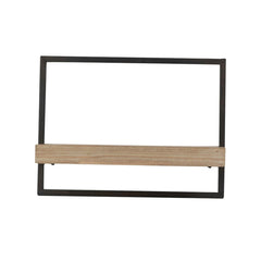 Minimalist Modern Natural and Black Wooden Wall Shelf
