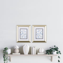 Set of Two Watercolor Blue Flowers Wall Art