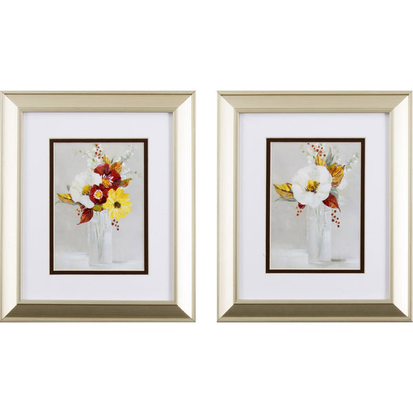 Set of Two Watercolor Harvest Flowers Wall Art