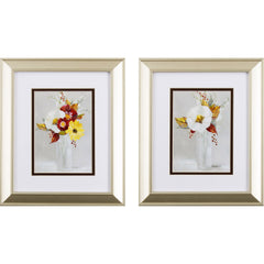Set of Two Watercolor Harvest Flowers Wall Art