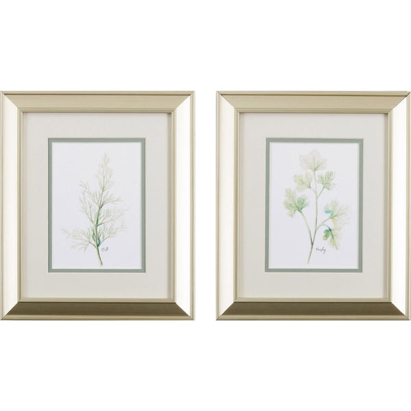 Set of Two Watercolor Herb Wall Art