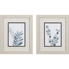 Set of Two Watercolor Navy Leaves Wall Art