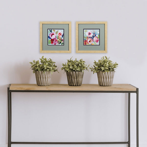 Set of Two Vibrant Flowers Watercolor Wall Art