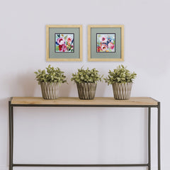 Set of Two Vibrant Flowers Watercolor Wall Art
