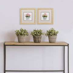 Set of Two Pink Bouquet of Flowers Watercolor Wall Art