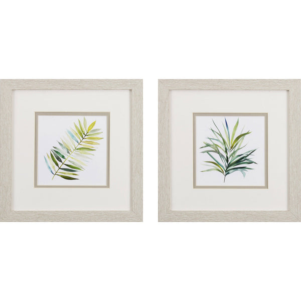 Set of Two Tropical Palms Watercolor Wall Art