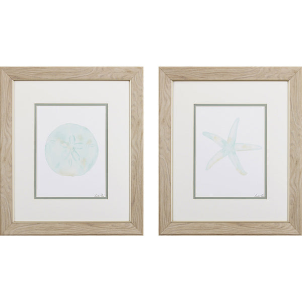 Set of Two Beach Icons Watercolor Wall Art