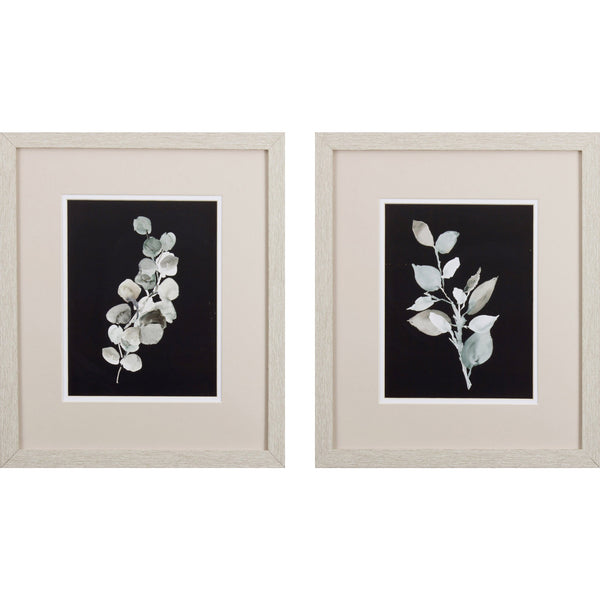Set of Two Light Colored Branches Watercolor Wall Art