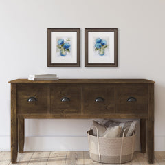 Set of Two Blue Hydrangea Watercolor Wall Art