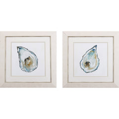 Set of Two Oysters Watercolor Wall Art