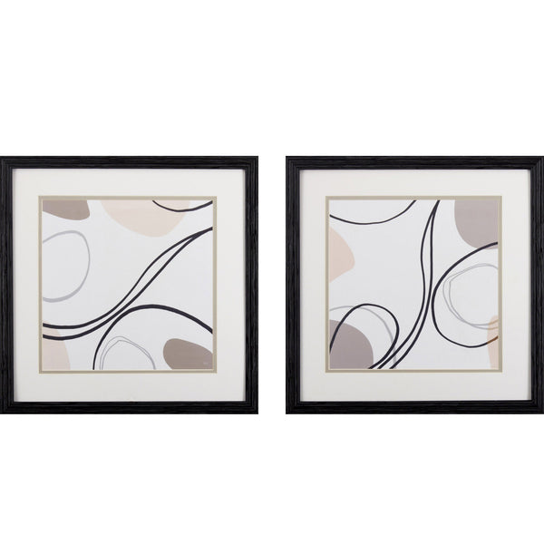 Set of Two Abstract Swirls Abstract Wall Art