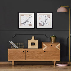 Set of Two Abstract Swirls Abstract Wall Art