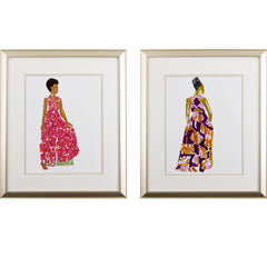 Set of Two Fashionable Women Watercolor Wall Art