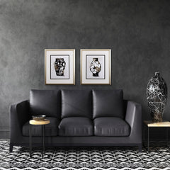 Set of Two Black and Gold Modern Jugs Wall Art