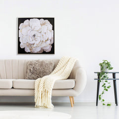 Gold and White Peony Canvas Wall Art