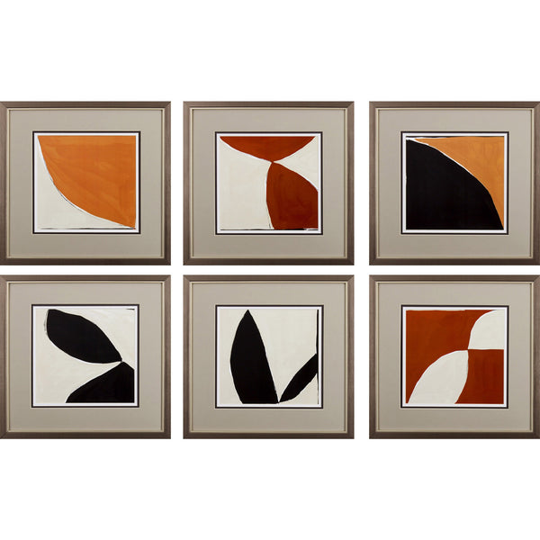 Set of Six Abstract Tribal Patterns Wall Art