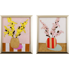 Set of Two Vibrant Plants in Pots Wall Art