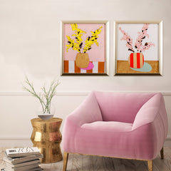 Set of Two Vibrant Plants in Pots Wall Art