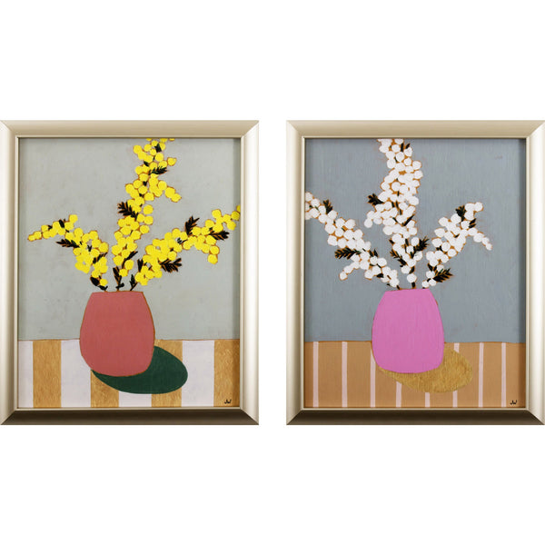 Set of Two Colorful Plants in Pots Wall Art