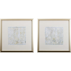 Set of Two Silver and Gold Pattern Design Wall Art