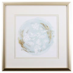Baby Blue and Gold Floral Wall Art