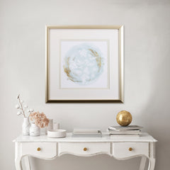 Baby Blue and Gold Floral Wall Art