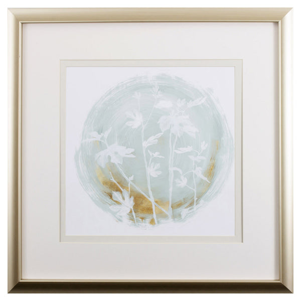 Seafoam Green and Gold Floral Wall Art