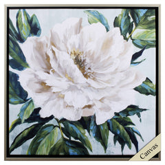 White Full Bloom Peony 1 Canvas Wall Art