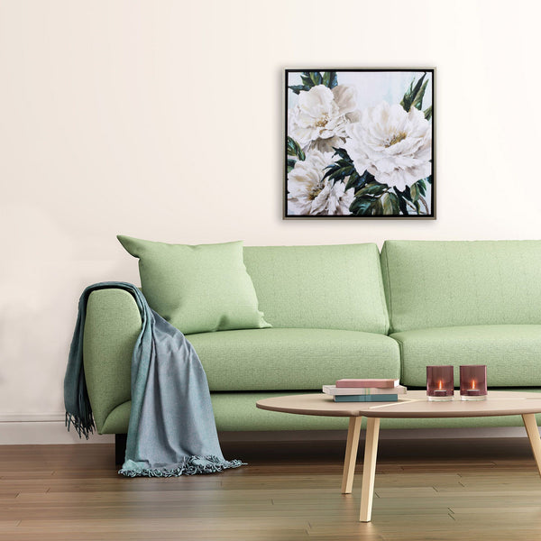 White Full Bloom Peony 2 Canvas Wall Art