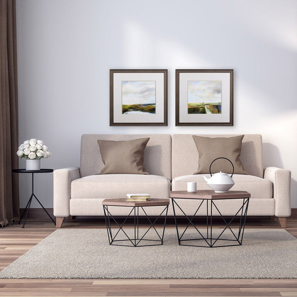 Set of Two Colorful Country Landscape Wall Art