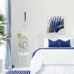 Shades of Blue and Gold Modern Palms 1 Wall Art