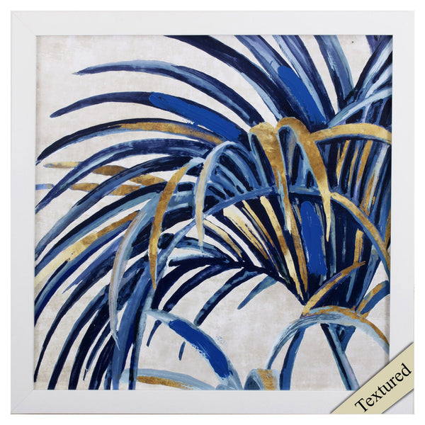 Shades of Blue and Gold Modern Palms 2 Wall Art