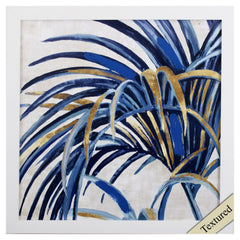 Shades of Blue and Gold Modern Palms 2 Wall Art