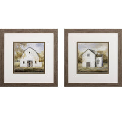 Set of Two White Farmhouse Wall Art