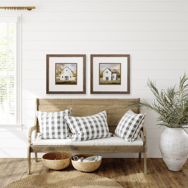 Set of Two White Farmhouse Wall Art