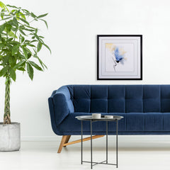 Blue and Yellow Abstract Watercolor Flower 1 Wall Art