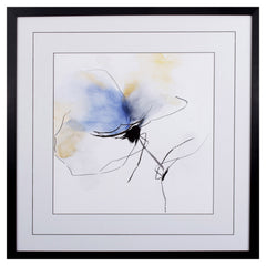 Blue and Yellow Abstract Watercolor Flower 2 Wall Art