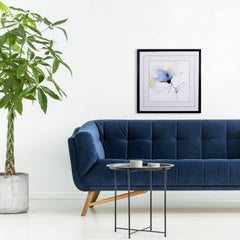 Blue and Yellow Abstract Watercolor Flower 2 Wall Art