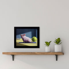 Quirky Yoga Time for Piggy Textured Wall Art