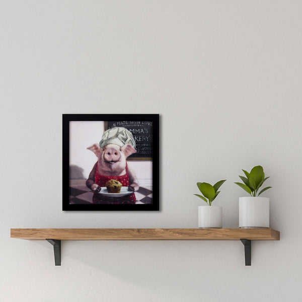 Quirky Muffin at Piggies Bakery Textured Wall Art