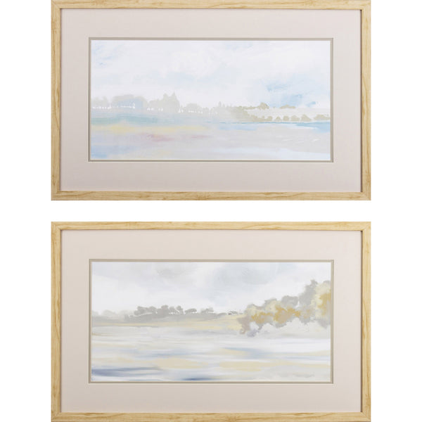 Set of Two Light Washed Landscape Wall Art