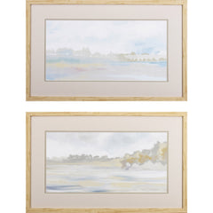 Set of Two Light Washed Landscape Wall Art